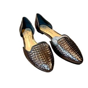 Jessica Simpson Renonna Black Waffle Embossed Flats Size 8.5